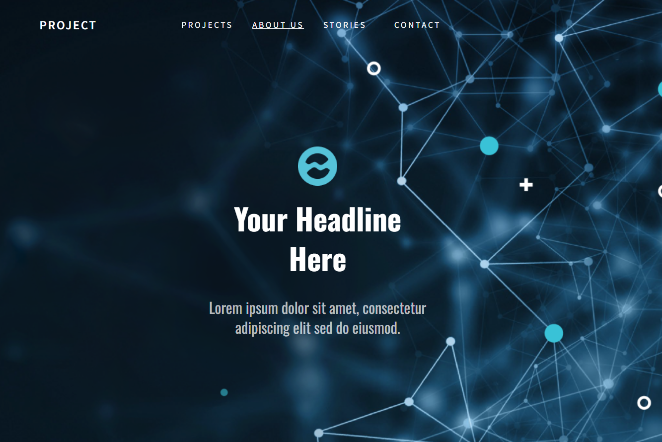 screen of application Landing Page